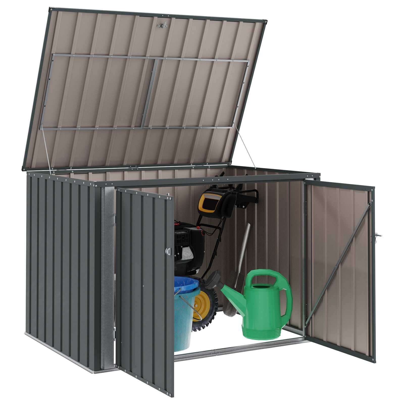 Vidaxl Gartenbox aus Stahl, Schwarz, 151,5 x 107 x 100 cm - bis zu 35% Rabatt