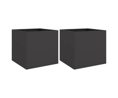 Vidaxl Pflanzkübel 2er-Set Stahl Schwarz 42x40x39 cm - bis zu 40% günstiger