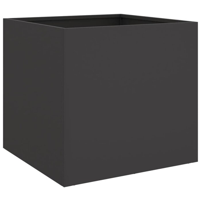 Vidaxl Stahl-Pflanzkübel 2er Set 42x40x39 cm - Schwarz - Jetzt bis zu 33% Rabatt