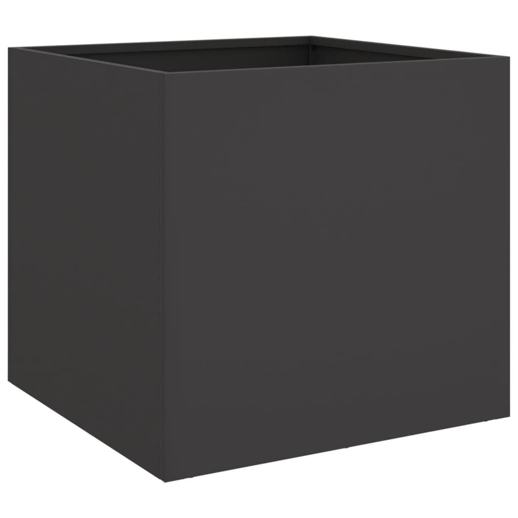 Vidaxl Stahl-Pflanzkübel 2er Set 42x40x39 cm - Schwarz - Jetzt bis zu 33% Rabatt