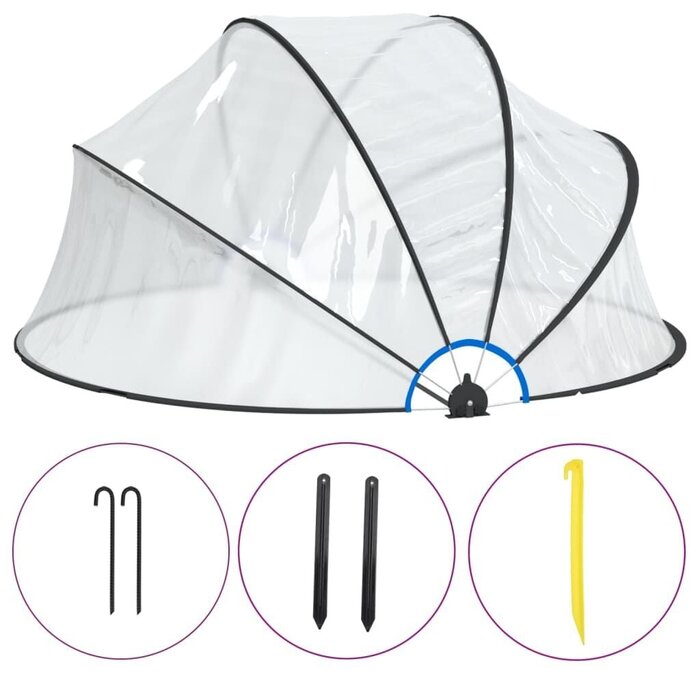 Vidaxl Runde Poolüberdachung 315x158cm - UV-Schutz - Outlet bis zu 35% Rabatt