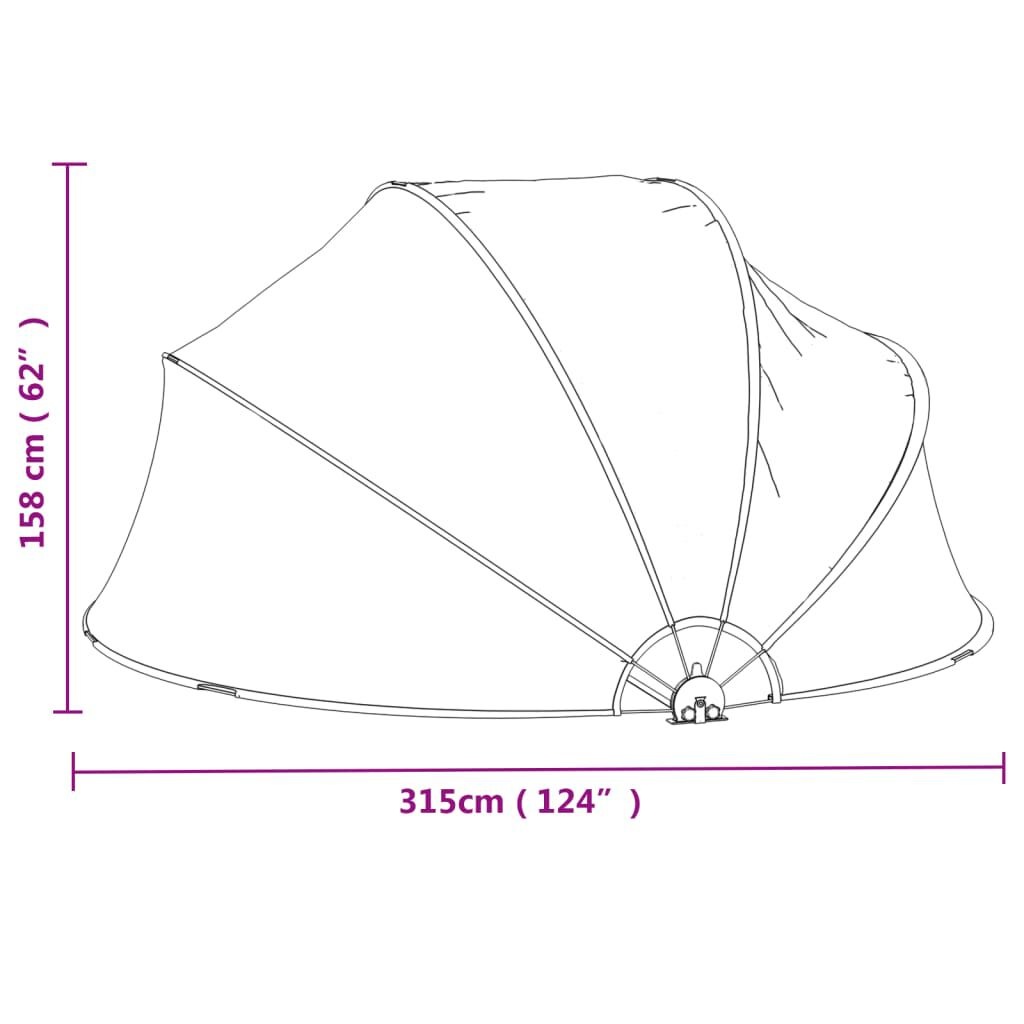 Vidaxl Runde Poolüberdachung 315x158cm - UV-Schutz - Outlet bis zu 35% Rabatt