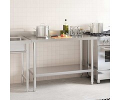 Vidaxl Profi Edelstahl Arbeitstisch 120x60cm mit Aufkantung - bis zu 35% Rabatt