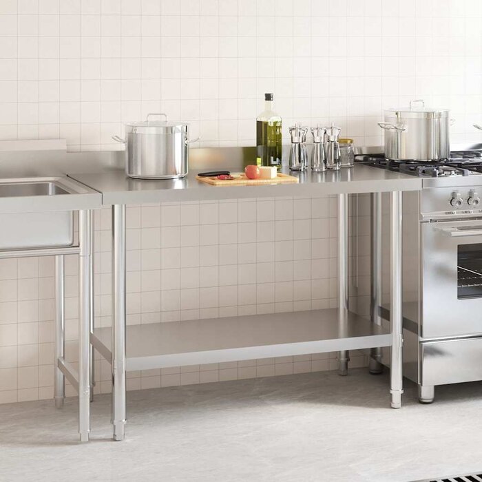 Vidaxl Profi Edelstahl Arbeitstisch 120x60cm mit Aufkantung - bis zu 35% Rabatt