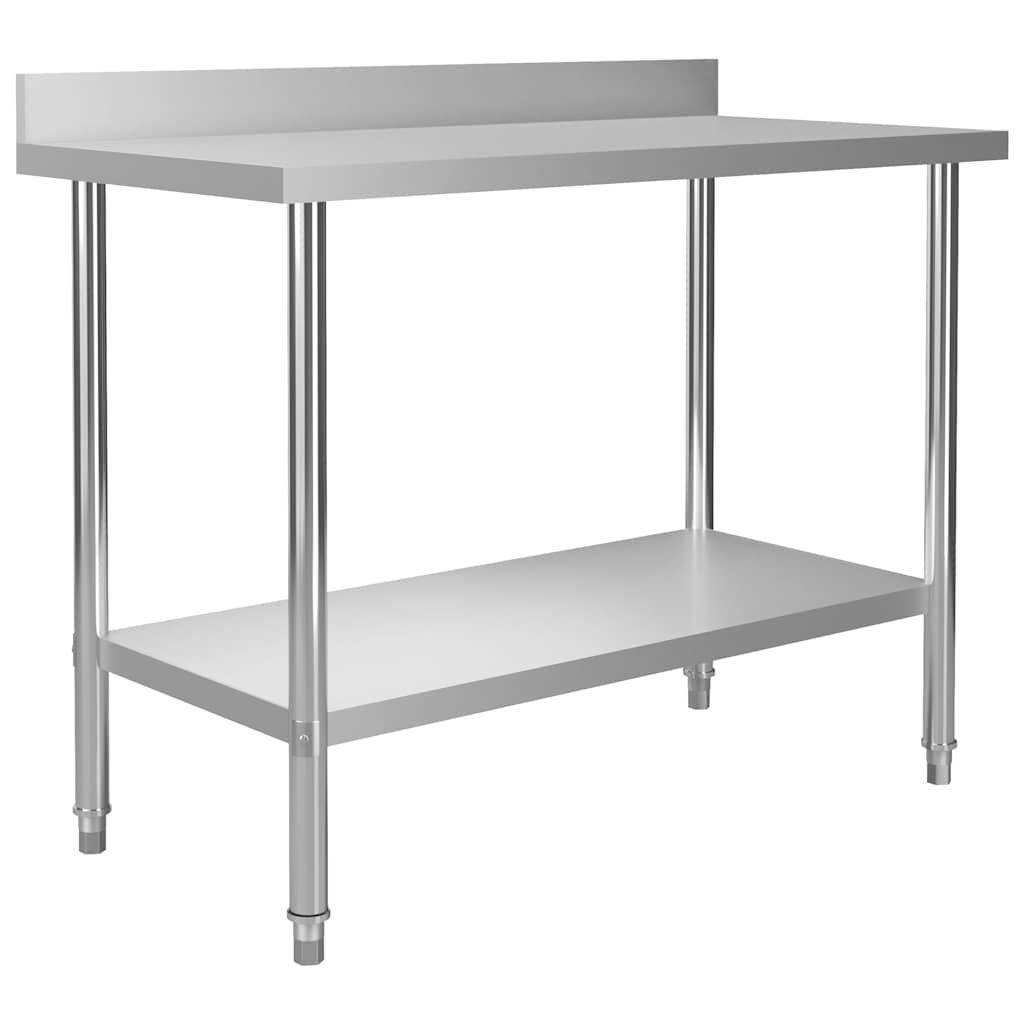 Vidaxl Profi Edelstahl Arbeitstisch 120x60cm mit Aufkantung - bis zu 35% Rabatt