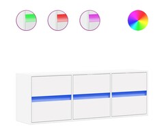 Vidaxl Modernes TV-Wandboard mit LED - Weiß, 130 cm - bis zu 35% reduziert