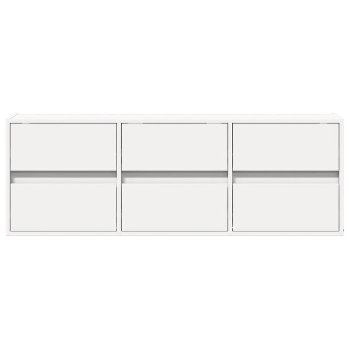 Vidaxl Modernes TV-Wandboard mit LED - Weiß, 130 cm - bis zu 35% reduziert