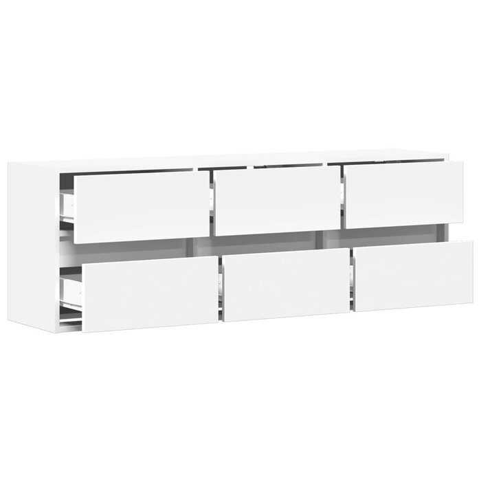 Vidaxl Modernes TV-Wandboard mit LED - Weiß, 130 cm - bis zu 35% reduziert