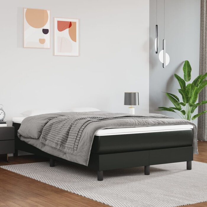 Vidaxl Stilvolles Kunstleder-Bett 120x200 cm in Schwarz - Jetzt bis zu 34% günstiger