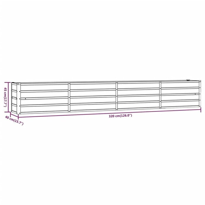 Vidaxl Großes Cortenstahl Hochbeet 320 x 40 x 45 cm - Sparen Sie bis zu 34%