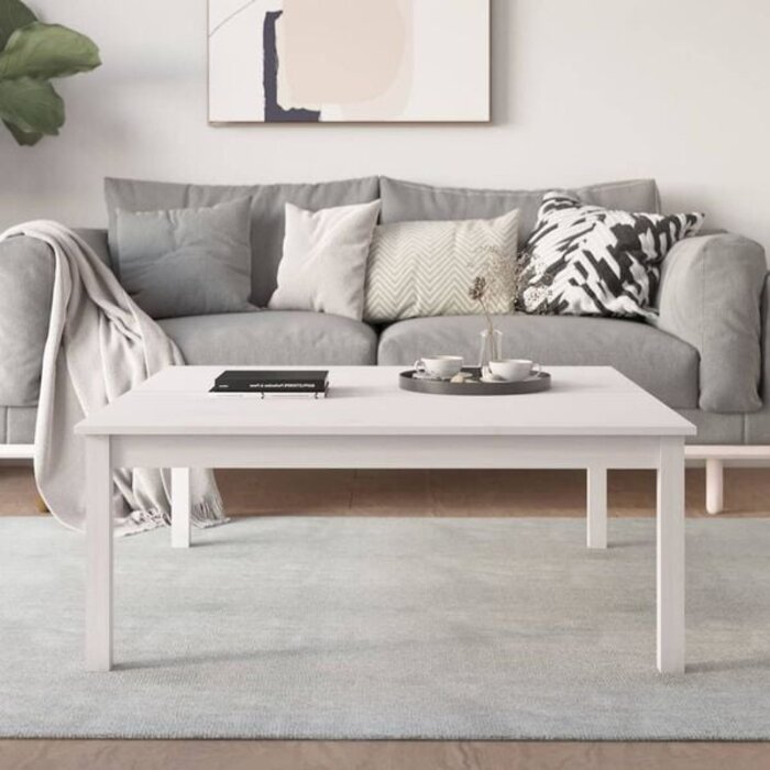 Vidaxl Couchtisch aus Kiefernholz 100x100x40 cm Weiß - jetzt bis zu 34% sparen