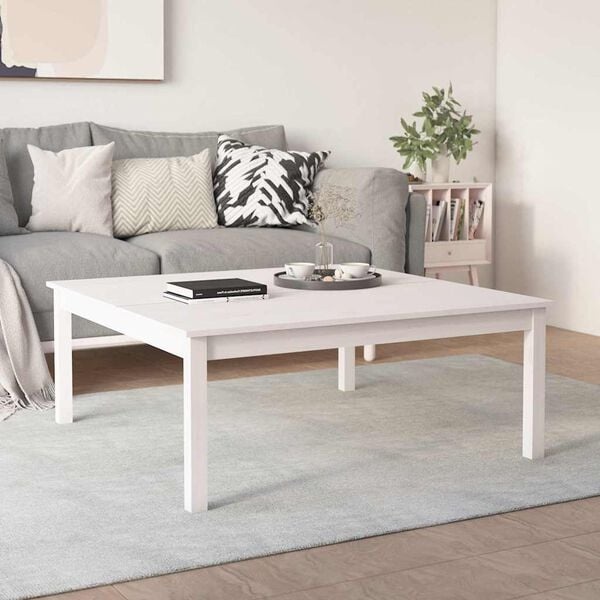 Vidaxl Couchtisch aus Kiefernholz 100x100x40 cm Weiß - jetzt bis zu 34% sparen