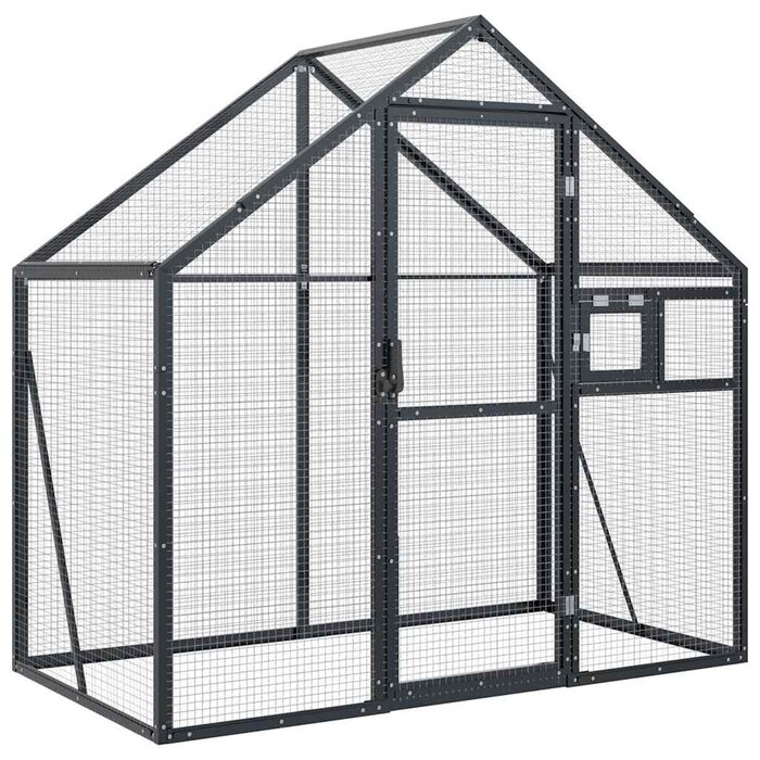 Vidaxl Große Voliere 179x100x185 cm aus Aluminium - Anthrazit - bis zu 30% Rabatt