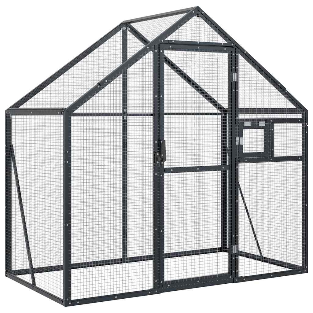 Vidaxl Große Voliere 179x100x185 cm aus Aluminium - Anthrazit - bis zu 30% Rabatt