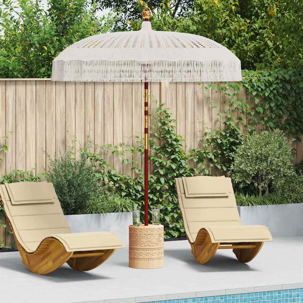 Vidaxl Makramee-Sonnenschirm Creme 190x260 cm - Bohemian Stil - bis zu 35% Rabatt