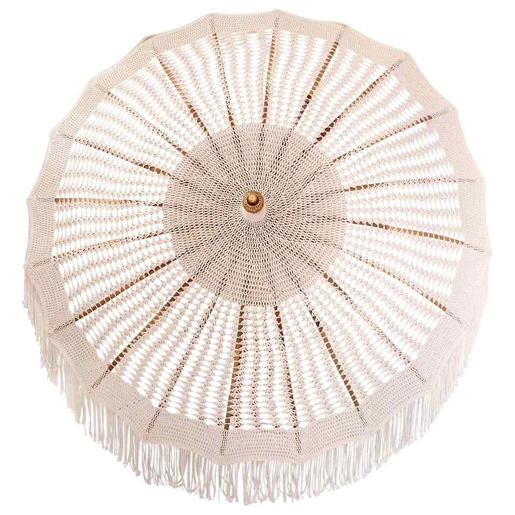 Vidaxl Makramee-Sonnenschirm Creme 190x260 cm - Bohemian Stil - bis zu 35% Rabatt