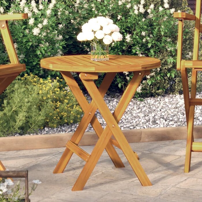 Vidaxl Runder Bistrotisch aus massivem Akazienholz - Ø46x47 cm - bis zu 28% sparen