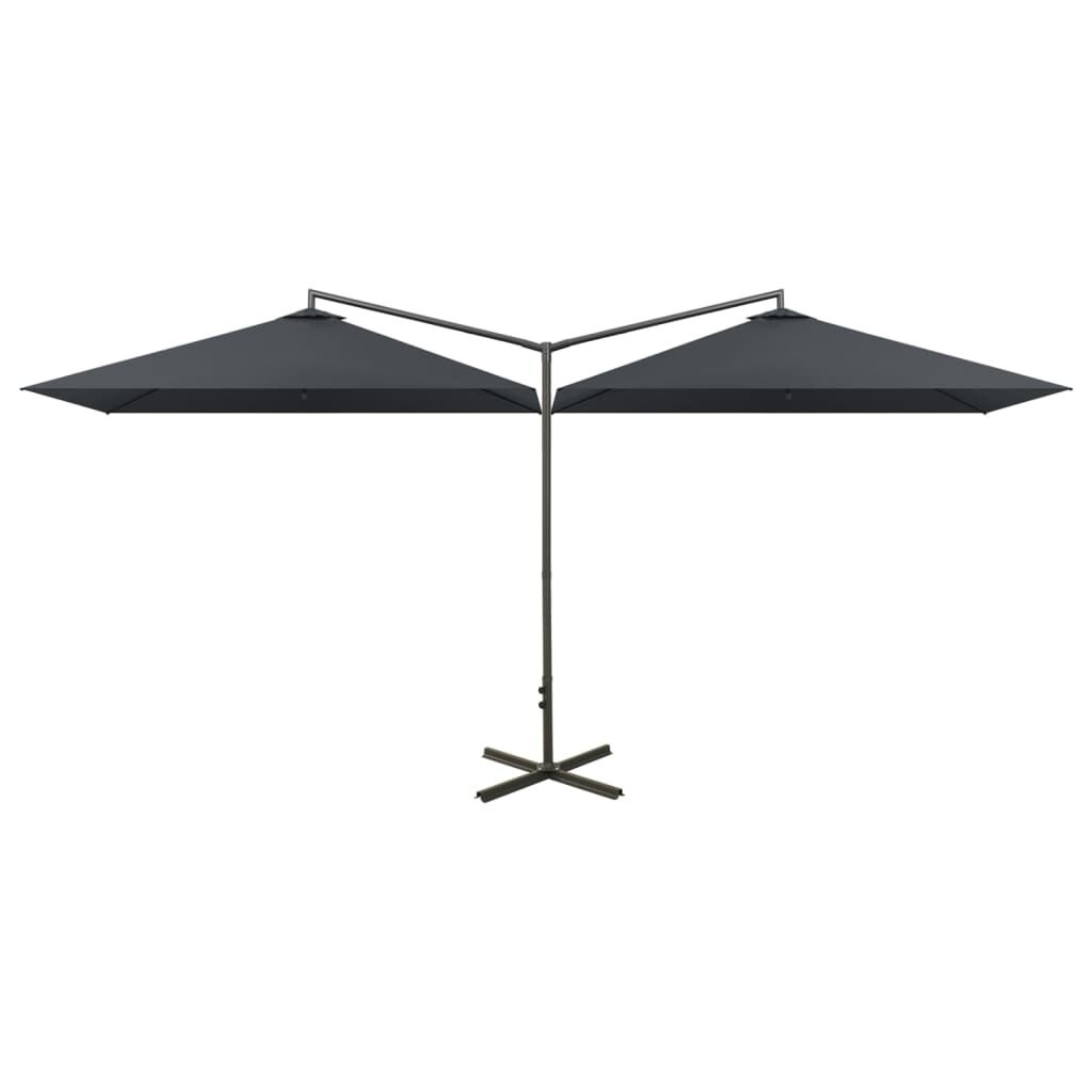 Vidaxl Doppel-Garten-Sonnenschirm 600x300 cm, Anthrazit - bis zu 30% sparen