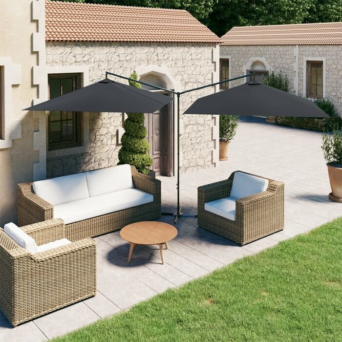 Vidaxl Doppel-Garten-Sonnenschirm 600x300 cm, Anthrazit - bis zu 30% sparen