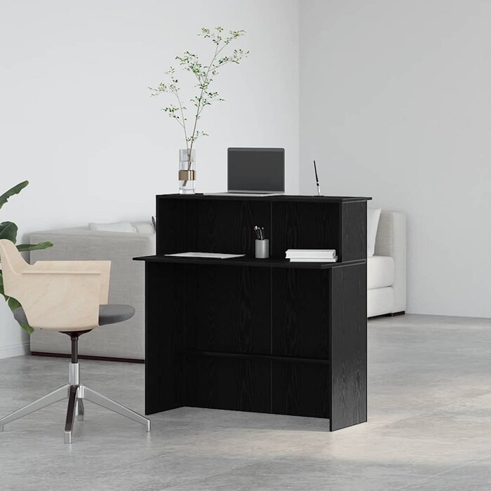 Vidaxl Moderne Empfangstheke 100x50x103,5 cm - Schwarz - bis zu 30% sparen!