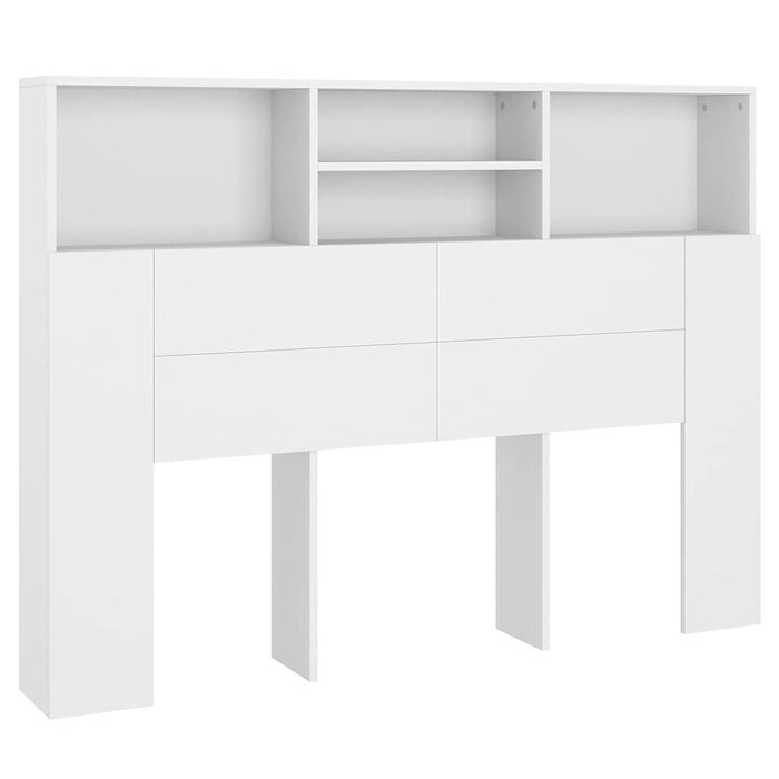 Vidaxl Bettkopfteil mit Regal 140 cm, Weiß - jetzt bis zu 35% günstiger!