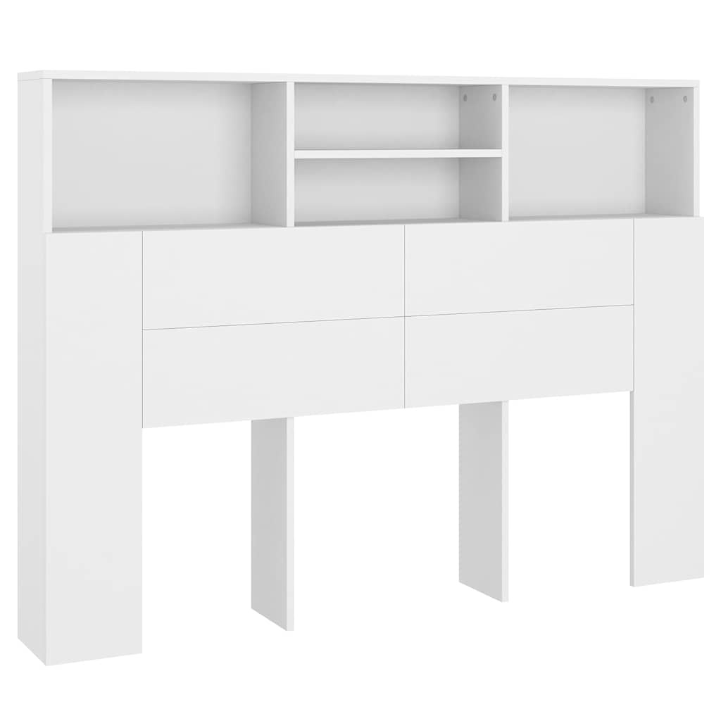 Vidaxl Bettkopfteil mit Regal 140 cm, Weiß - jetzt bis zu 35% günstiger!
