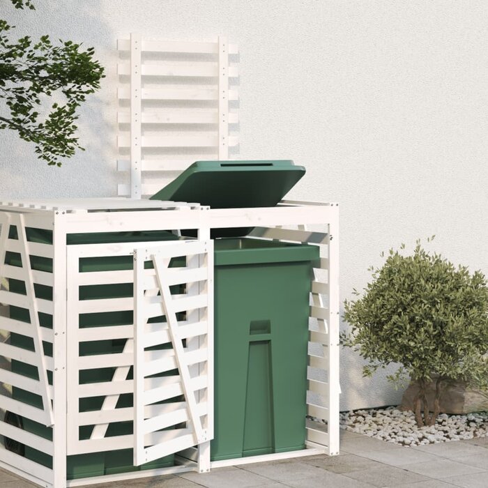 Vidaxl Mülltonnenbox Erweiterung Kiefer massiv Weiß - bis zu 34% Rabatt