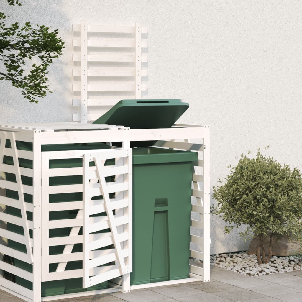Vidaxl Mülltonnenbox Erweiterung Kiefer massiv Weiß - bis zu 34% Rabatt