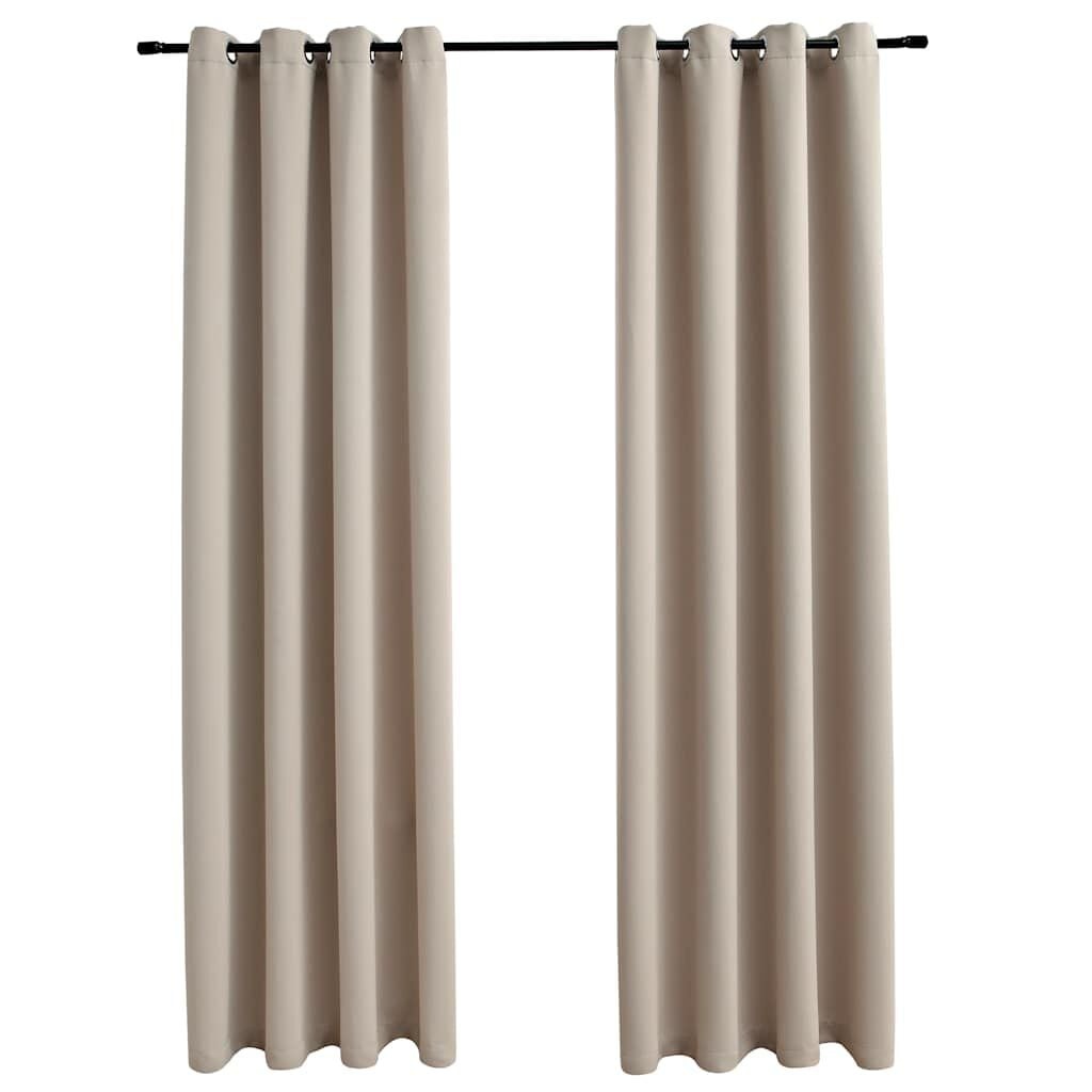 Vidaxl Verdunkelungsvorhang 140x175cm, Beige - 2er-Set - bis zu 33% reduziert