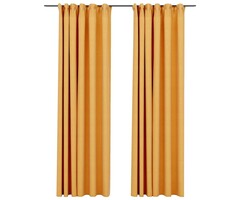 Vidaxl Verdunkelungsvorhänge Leinenoptik 140x245 cm Gelb - bis zu 32% Rabatt