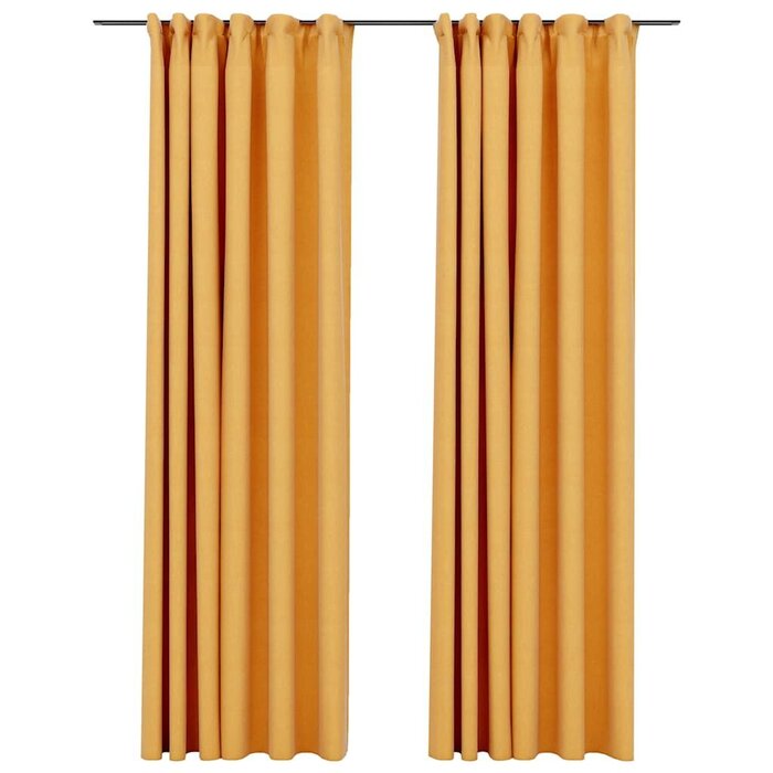Vidaxl Verdunkelungsvorhänge Leinenoptik 140x245 cm Gelb - bis zu 32% Rabatt