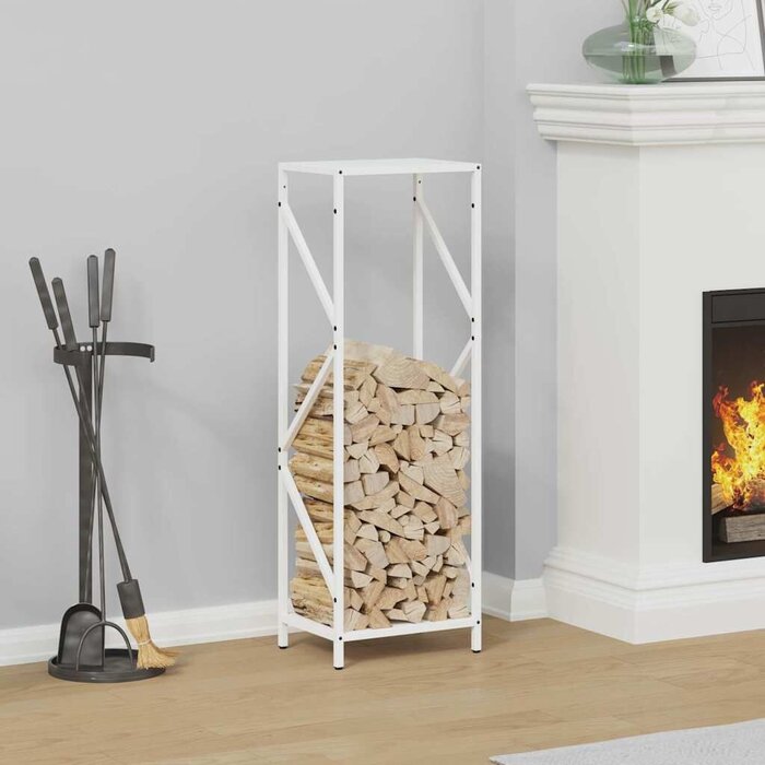 Vidaxl Kaminholzregal Stahl Weiß 34x25x100 cm - Jetzt bis zu 36% Rabatt sichern