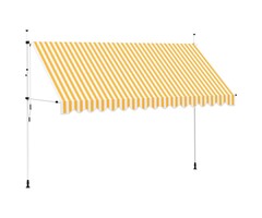 Vidaxl Manuelle Markise 400 cm Orange-Weiß - bis zu 41% Rabatt im Outlet