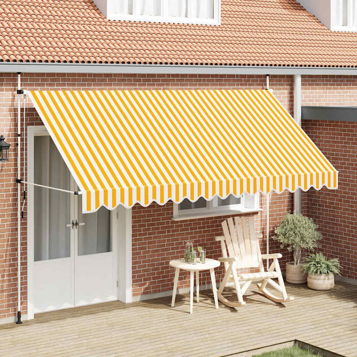 Vidaxl Manuelle Markise 400 cm Orange-Weiß | Jetzt bis zu 35% Rabatt sparen