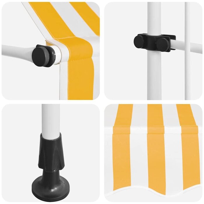 Vidaxl Manuelle Markise 400 cm Orange-Weiß | Jetzt bis zu 35% Rabatt sparen