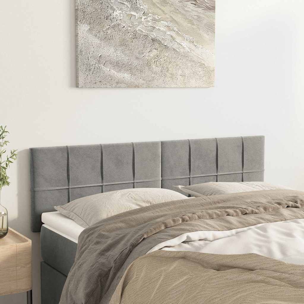 Vidaxl Bettkopfteil 2er Set Samt Hellgrau - 72x88 cm - bis zu 33% reduziert