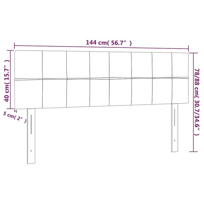 Vidaxl Bettkopfteil 2er Set Samt Hellgrau - 72x88 cm - bis zu 33% reduziert