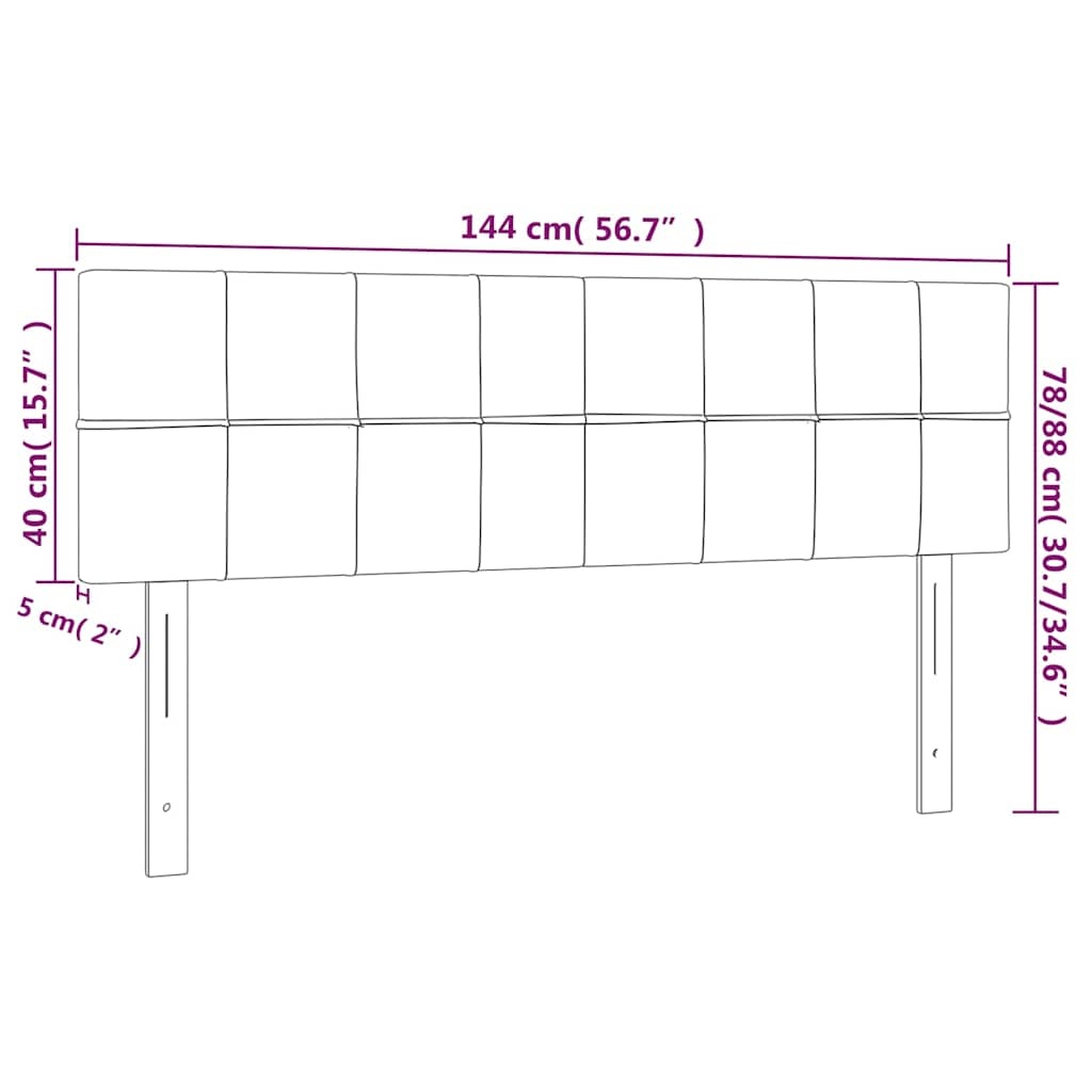 Vidaxl Bettkopfteil 2er Set Samt Hellgrau - 72x88 cm - bis zu 33% reduziert