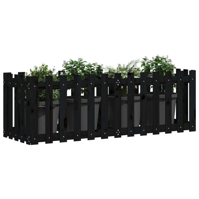 Vidaxl Hochbeet aus Kiefernholz 150x50x50 cm in Schwarz - Jetzt bis zu 33% sparen
