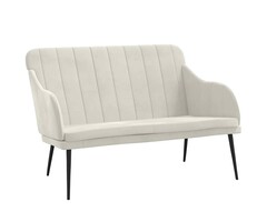 Vidaxl Sitzbank 110x76x80 cm aus Samt - Creme - Outlet - bis zu 35% reduziert