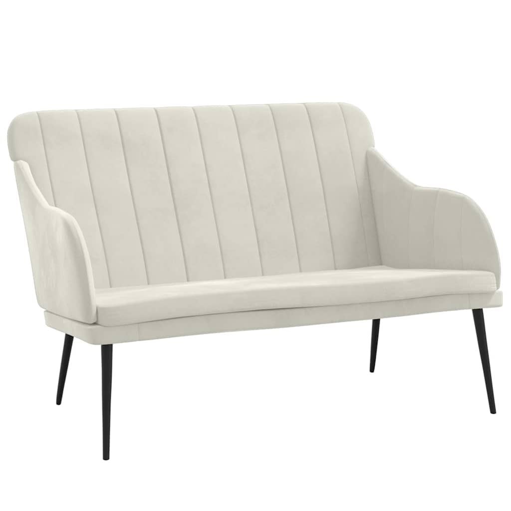 Vidaxl Sitzbank 110x76x80 cm aus Samt - Creme - Outlet - bis zu 35% reduziert