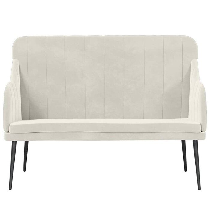 Vidaxl Sitzbank 110x76x80 cm aus Samt - Creme - Outlet - bis zu 35% reduziert