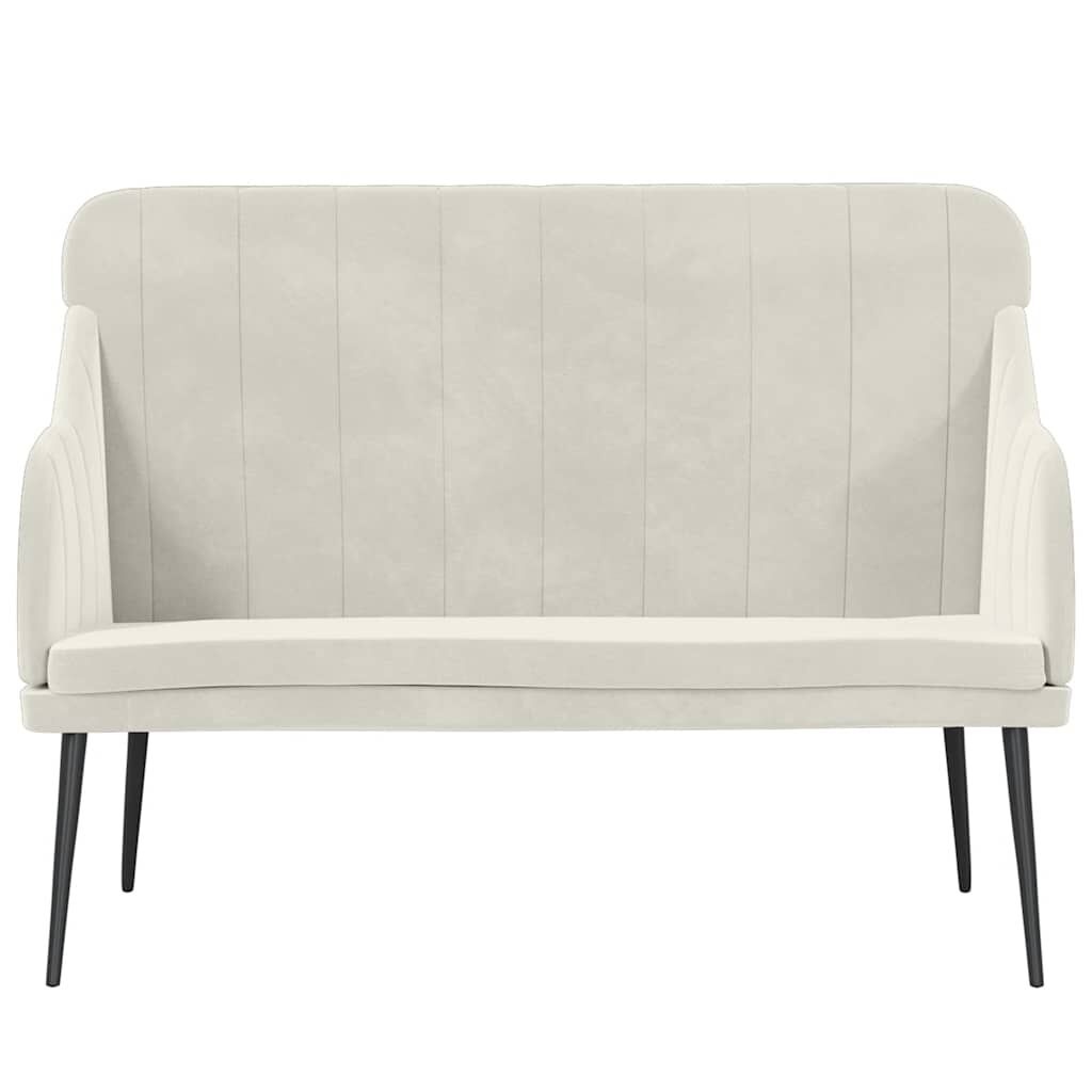 Vidaxl Sitzbank 110x76x80 cm aus Samt - Creme - Outlet - bis zu 35% reduziert