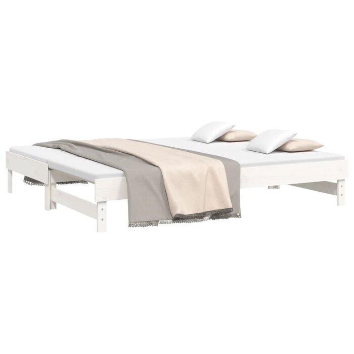 Vidaxl Ausziehbares Tagesbett Kiefer Weiß 2x 90x200 cm - bis zu 35% Rabatt