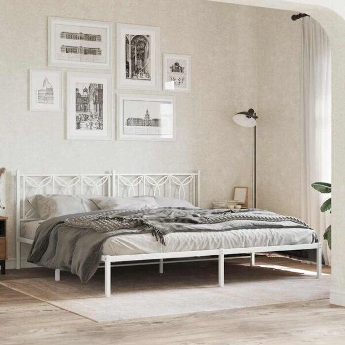 Vidaxl Bettkopfteil aus Metall, 193 cm, Weiß - Jetzt bis zu 33% sparen