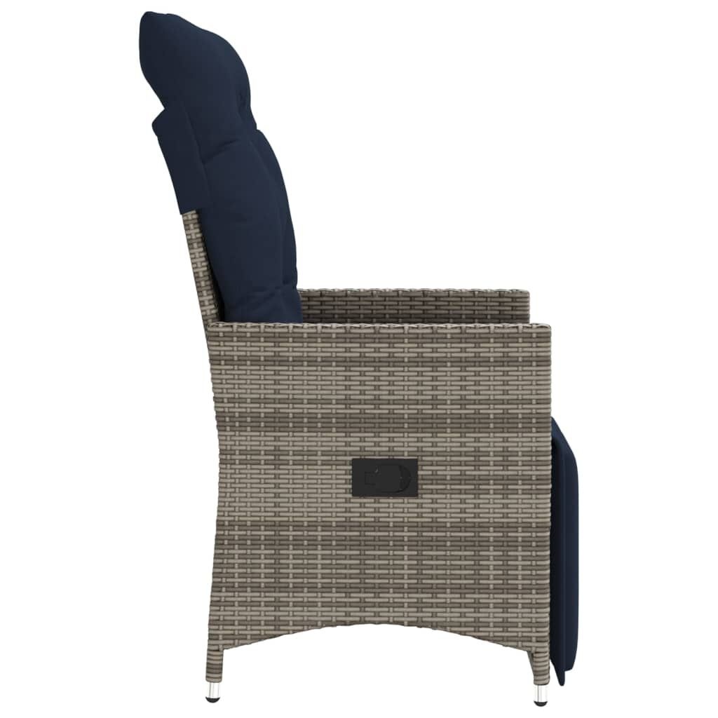 Vidaxl Verstellbarer Gartenstuhl Poly-Rattan Grau - bis zu 35% Rabatt