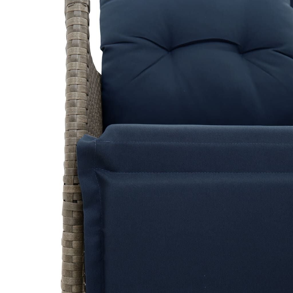 Vidaxl Verstellbarer Gartenstuhl Poly-Rattan Grau - bis zu 35% Rabatt
