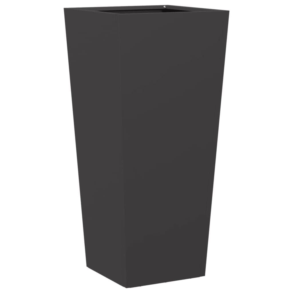 Vidaxl Design Pflanzkübel aus Stahl 35x35x75 cm - Schwarz - bis zu 29% Rabatt