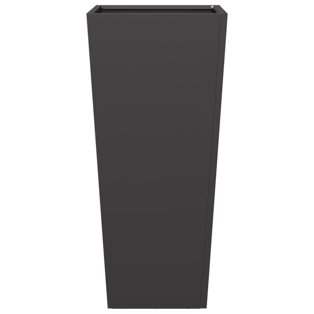 Vidaxl Design Pflanzkübel aus Stahl 35x35x75 cm - Schwarz - bis zu 29% Rabatt