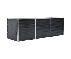 Vidaxl Großes Hochbeet aus verzinktem Stahl 240x80x77 cm - Anthrazit, bis zu 34% sparen